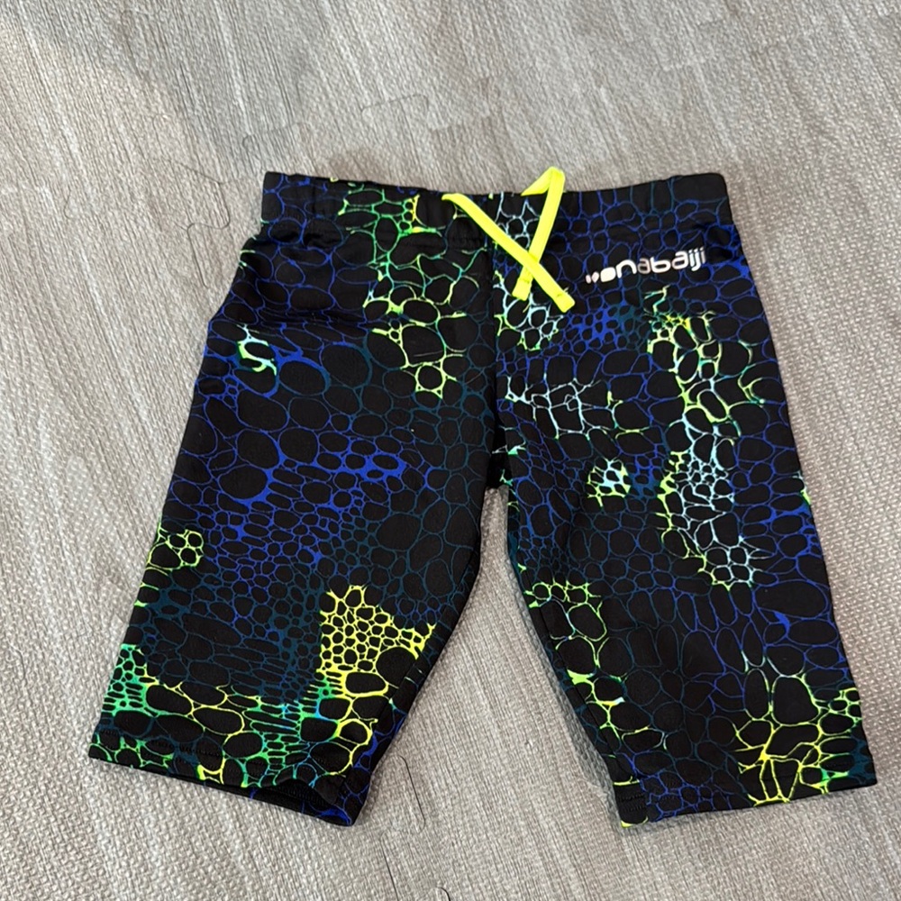Kids Swim Shorts - Black and Green